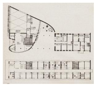Rzut parteru i kondygnacji typowej; fot.: Architektura 1964 nr 3